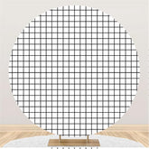 Lofaris Black And White Lattice Baby Shower Round Backdrop